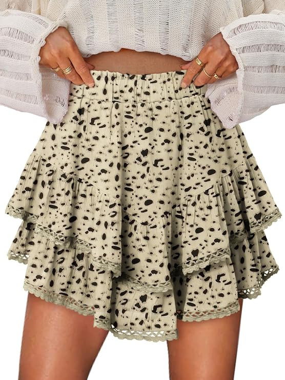 onlypuff Flowy Shorts for Women Ruffle Skorts Mini Skirts High Waisted Teen Gilrs Tennis Skort Su... | Amazon (US)