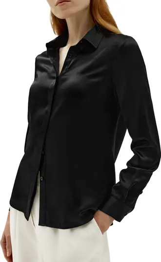 Lilysilk Basic Concealed Placket Silk Shirt | Nordstrom | Nordstrom