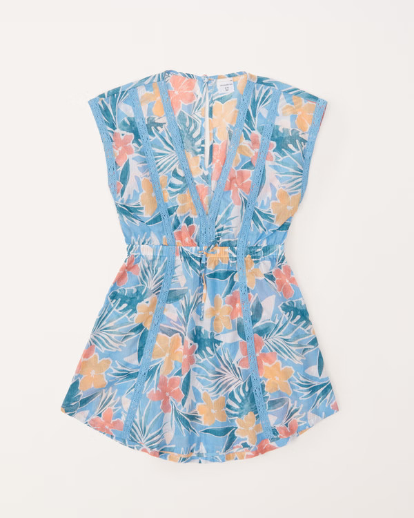 girls lace-trim kaftan coverup | girls swimsuits | Abercrombie.com | Abercrombie & Fitch (US)