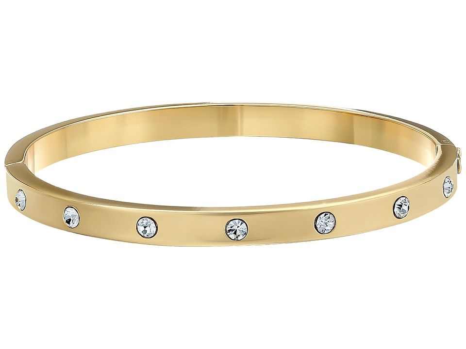 Kate Spade New York - Set in Stone Stone Hinged Bangle (Clear/Gold) Bracelet | Zappos