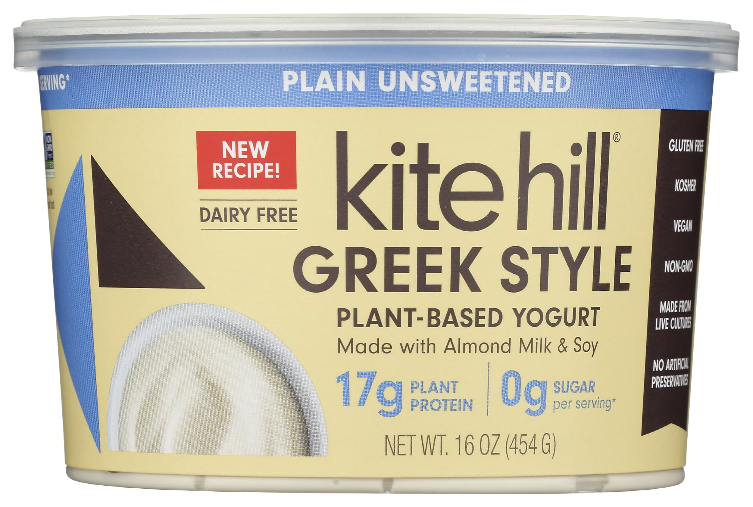 Kite Hill Plain Unsweetened Greek Syle Yogurt, 16 OZ | Amazon (US)