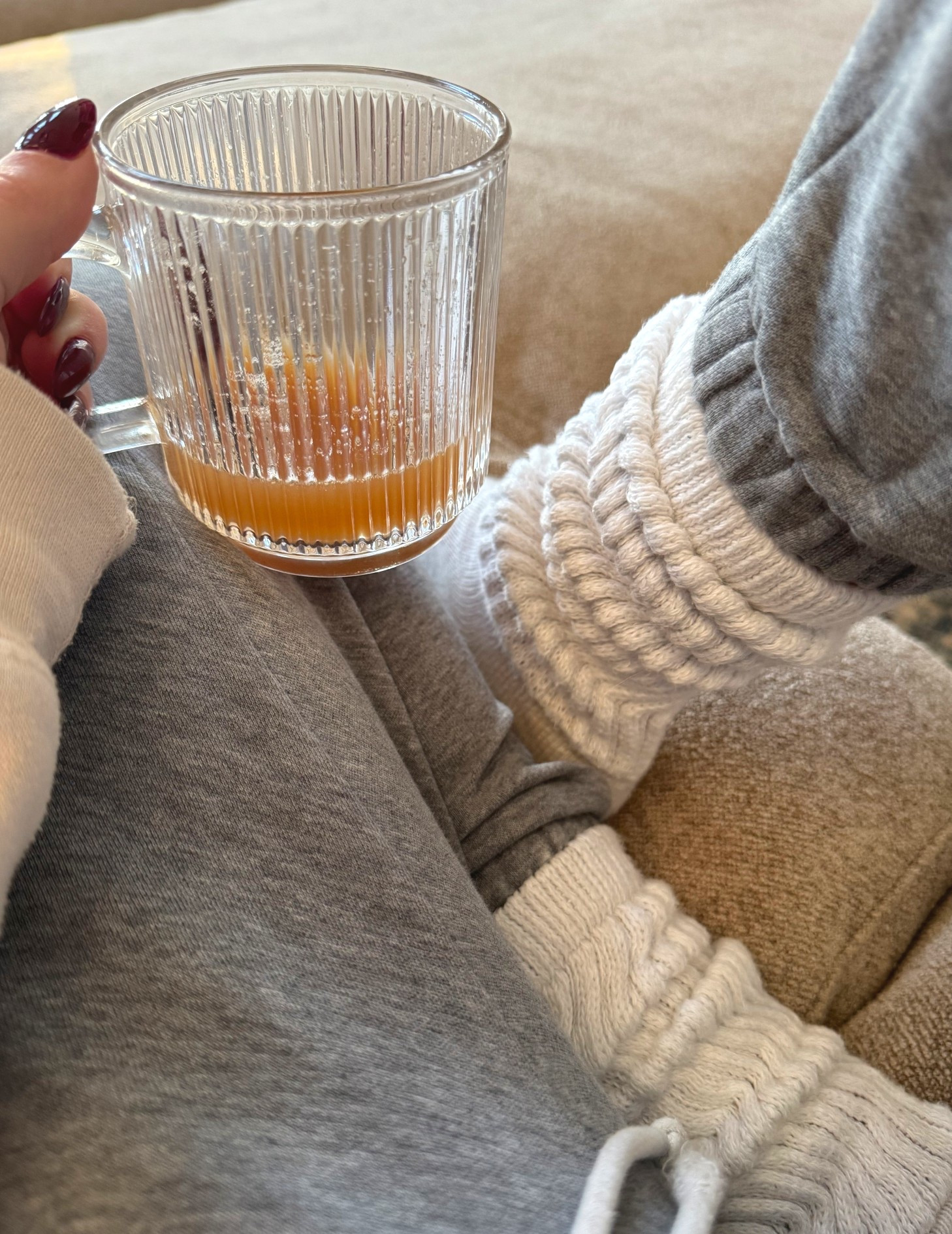 Happy Monday! Morning bone broth upon waking before I start my day. Been living in comfies this weekend—these boot socks are perfect for lounging. 

#LTKmorningroutine #LTKmomlife #LTKdayinmylife