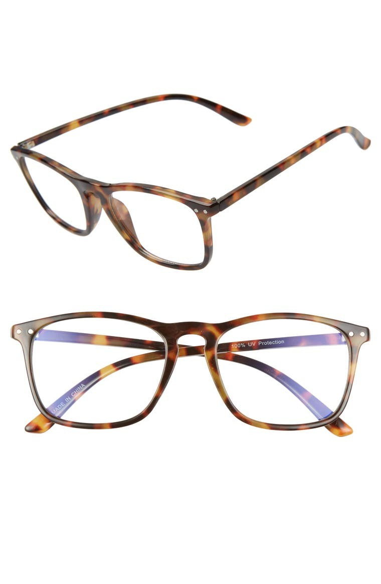 52mm Blue Light Blocking Square Glasses | Nordstrom
