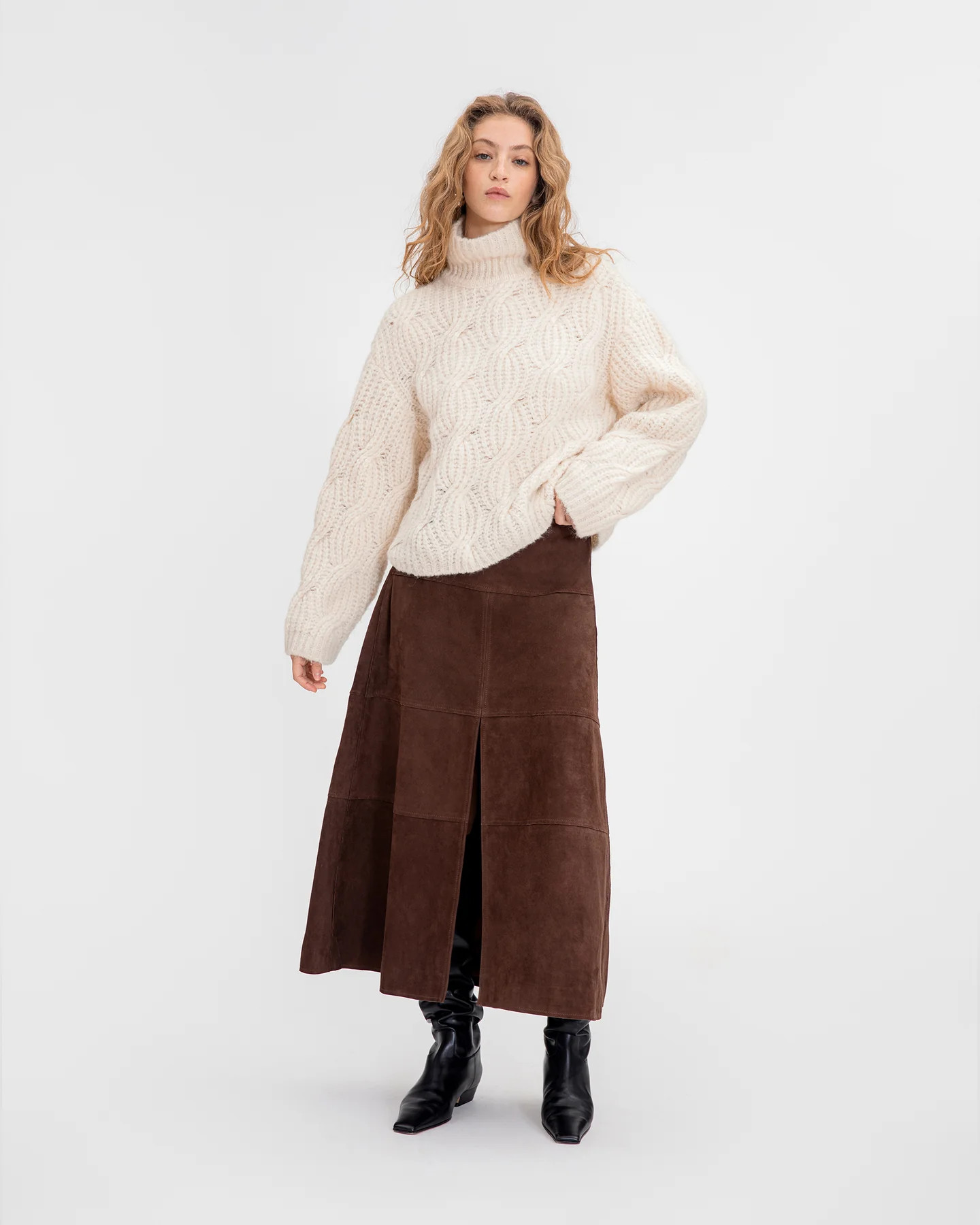 Suede Hudson Skirt | Tanya Taylor