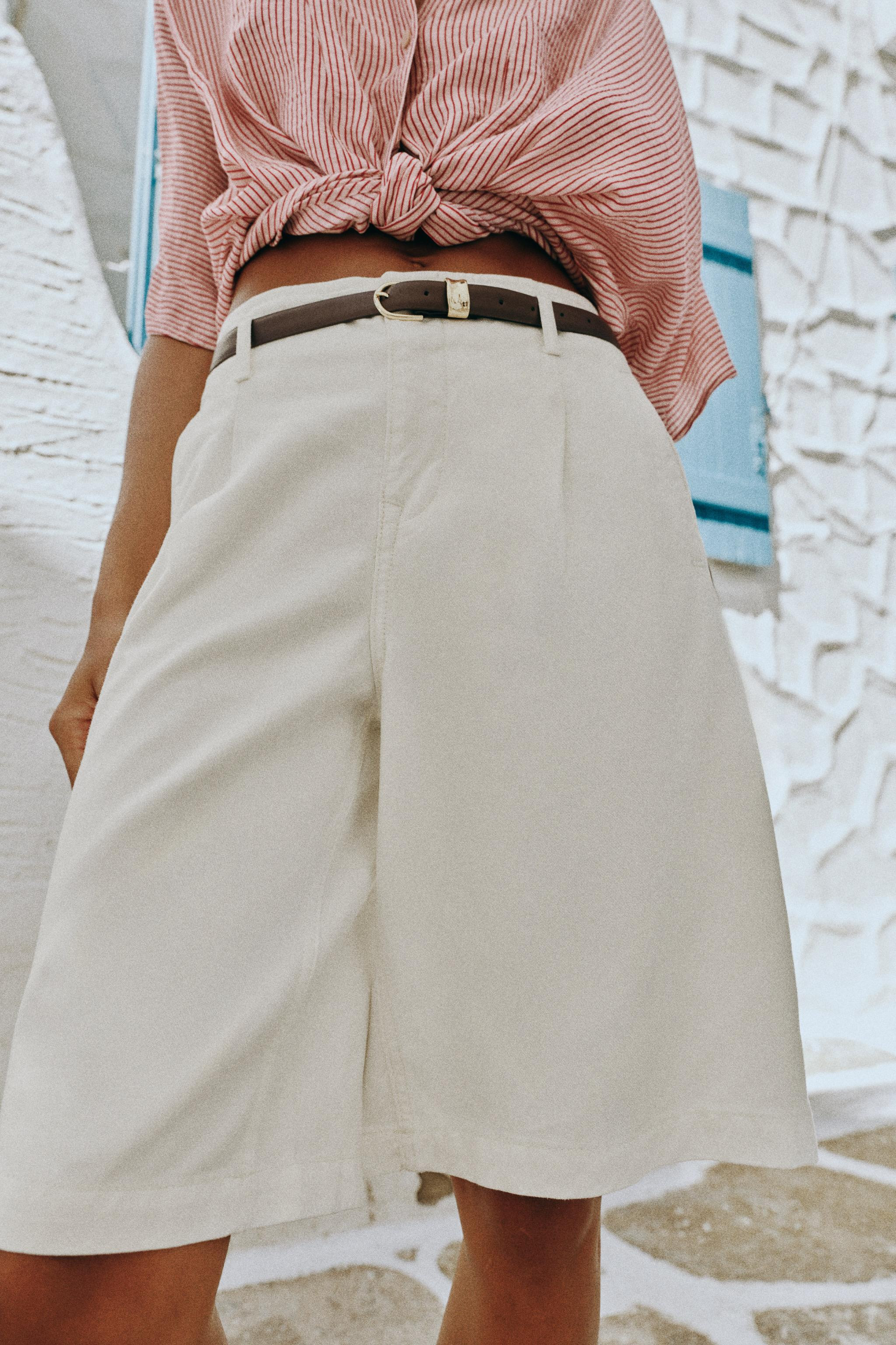 PLEATED BELTED SHORTS | Zara US