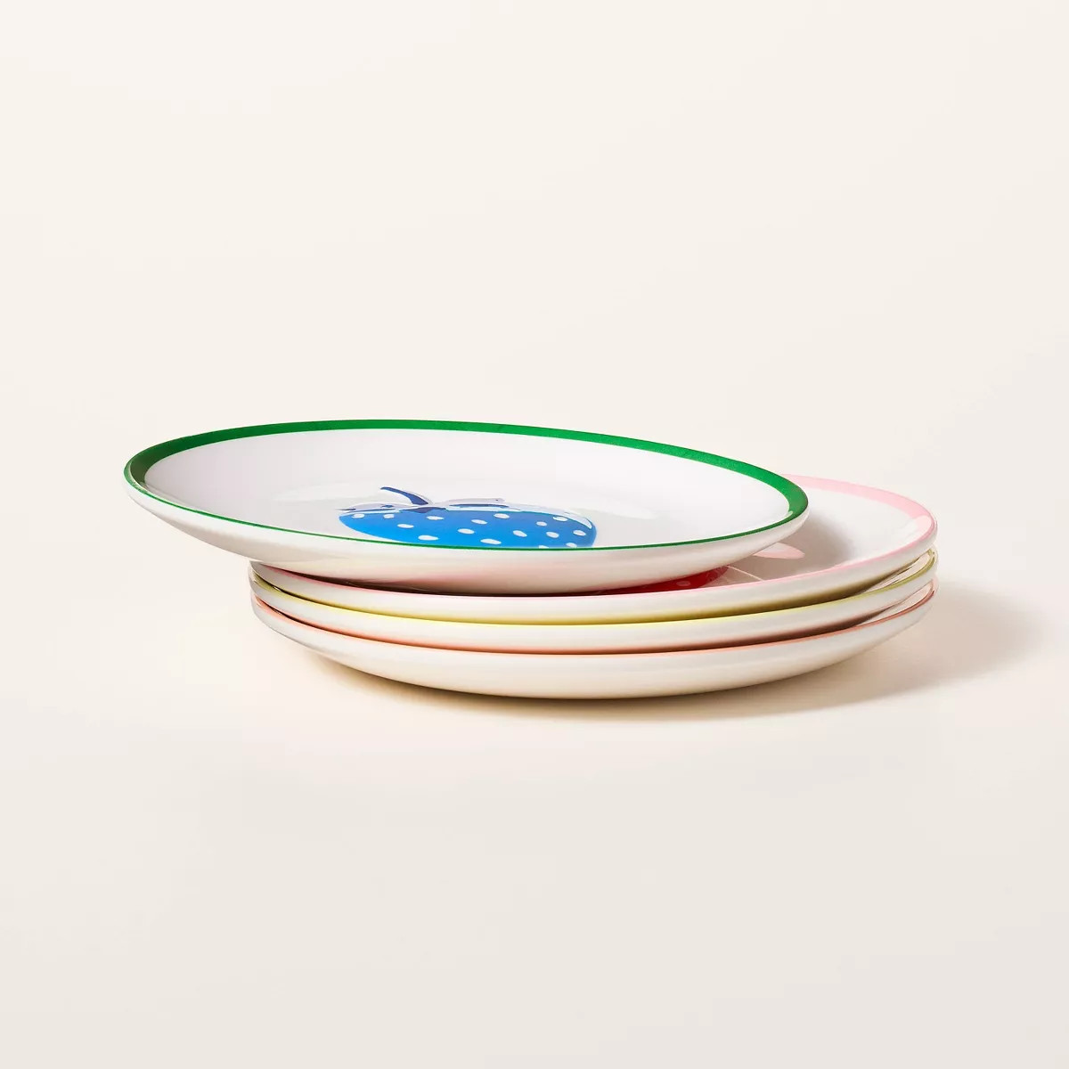 4pc Strawberry Melamine App Plate Set Blue/Green/Orange/Red/Cream - kate spade new york x Target | Target