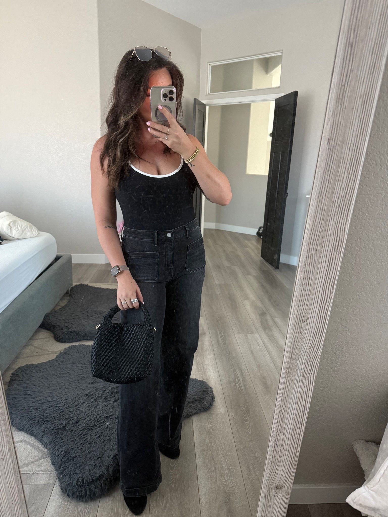 Probably need to clean my mirror.  Oh well, loving these black denim jeans from Vici, they make it so easy to put an outfit together! 

#LTKStyleTip #LTKOver40 #LTKSeasonal