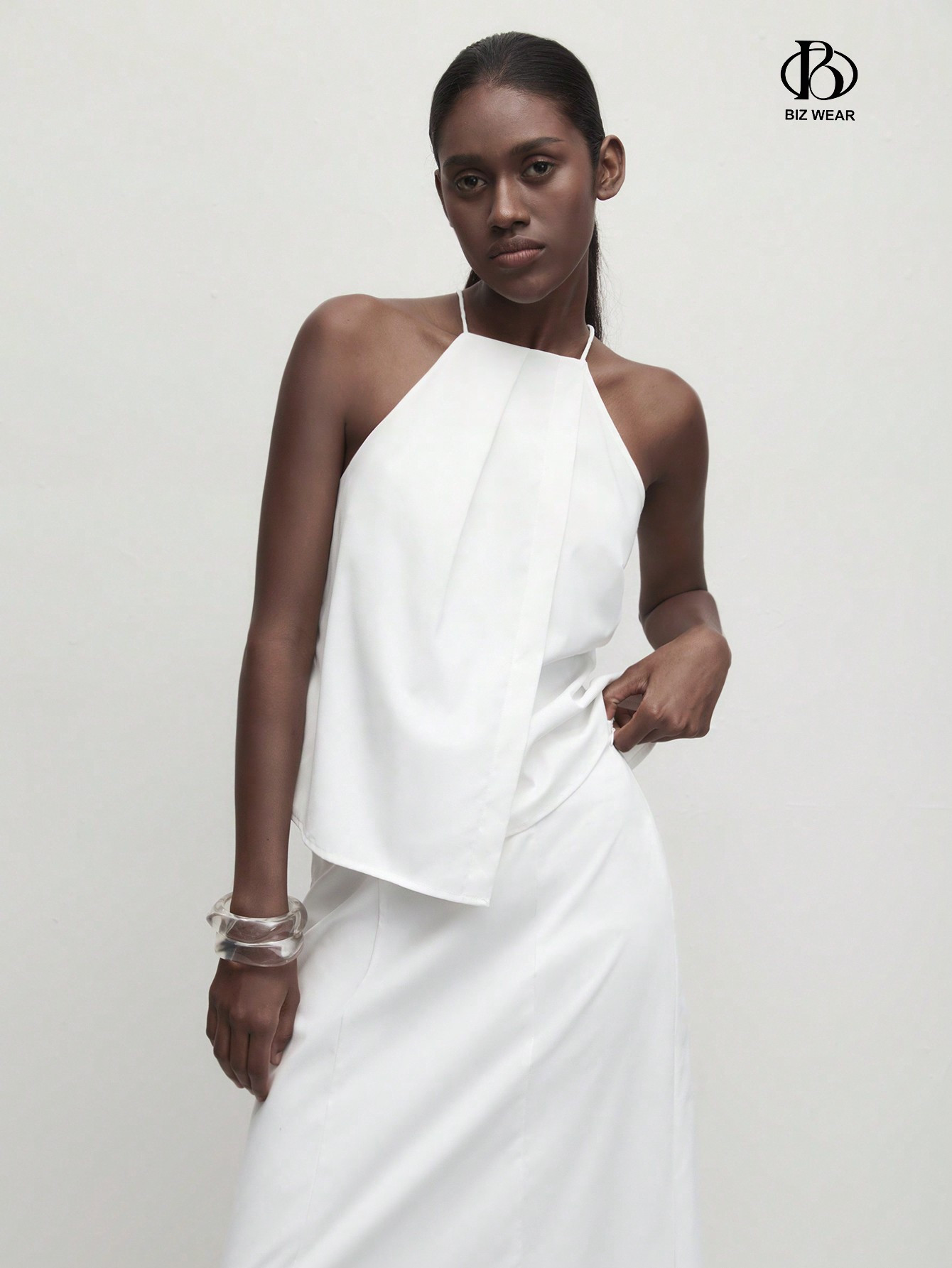 SHEIN BIZwear Elegant Women's White Blouse & Skirt Set For Commuting | SHEIN USA | SHEIN