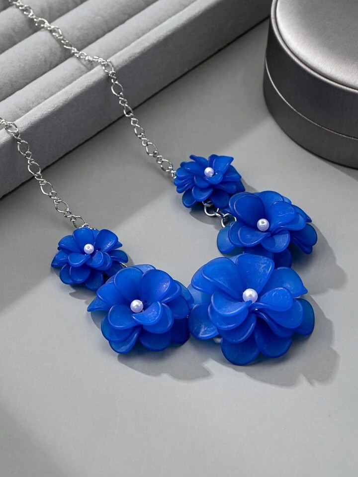 1pc Romantic Elegant Floral Necklace For Women, Suitable For Holidays, Birthday, Dates, Parties, Weddings, Vacations, Outings, Commuting | SHEIN
