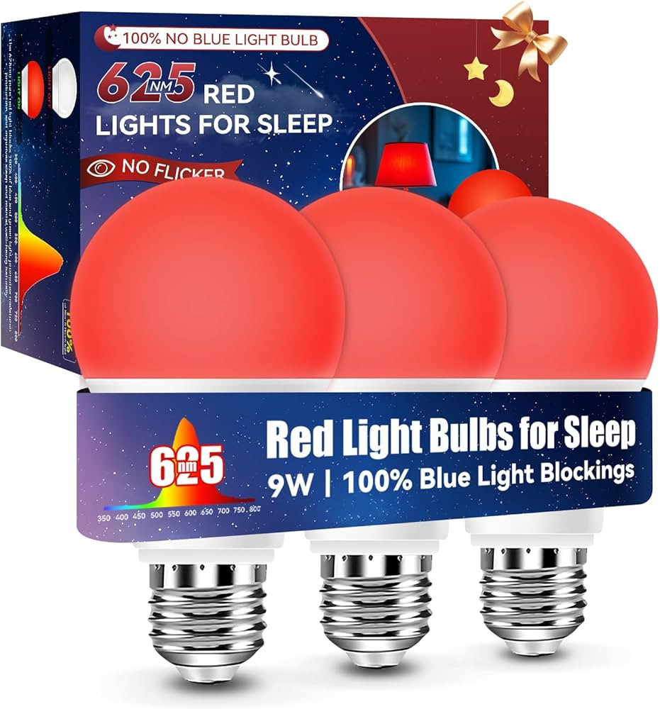 Neporal 625nm Red Light Bulbs for Sleep, 100% Blue Light Blocking Light Bulbs for Melatonin Promo... | Amazon (US)