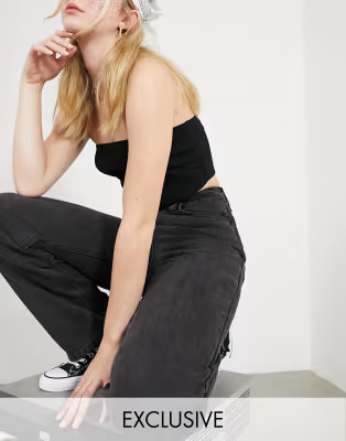 COLLUSION x014 90s baggy dad jeans in washed black | ASOS (Global)