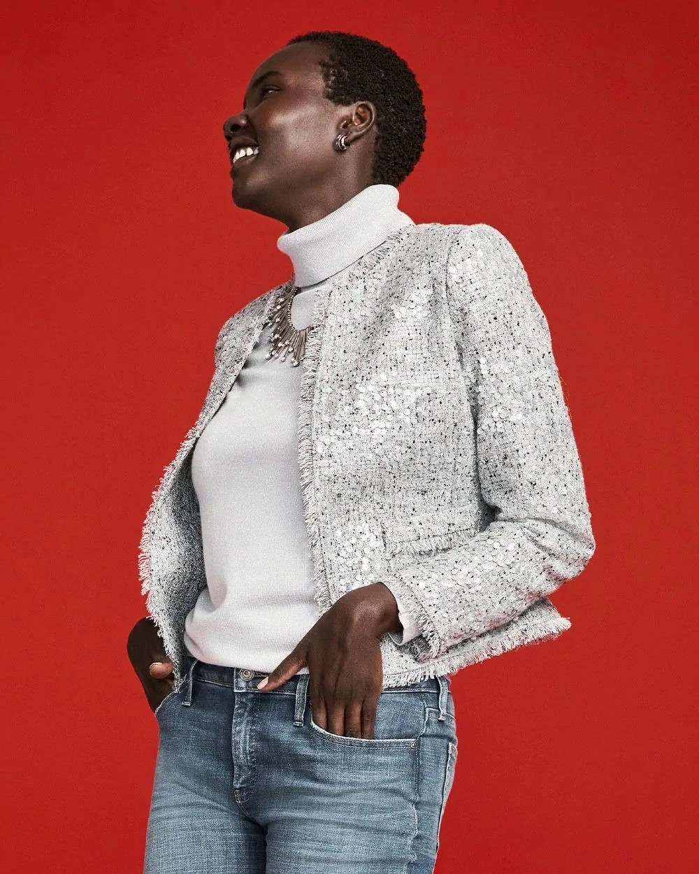THIS!
Wear this Silver Sequins Tweed Jacket dressed up or down. You’re sure to command the spaces.

#LTKSaleAlert #LTKgrwm