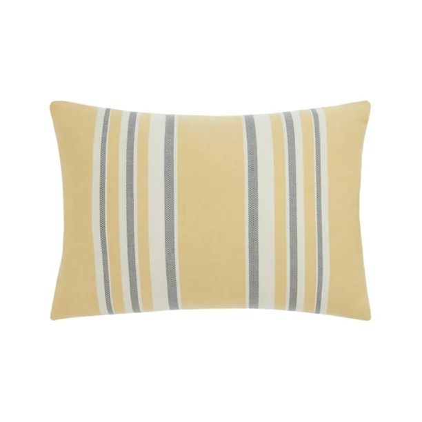 Gap Home Yarn Dyed Variegated Stripe Decorative Oblong Throw Pillow Mustard/Grey 20" x 14" - Walm... | Walmart (US)