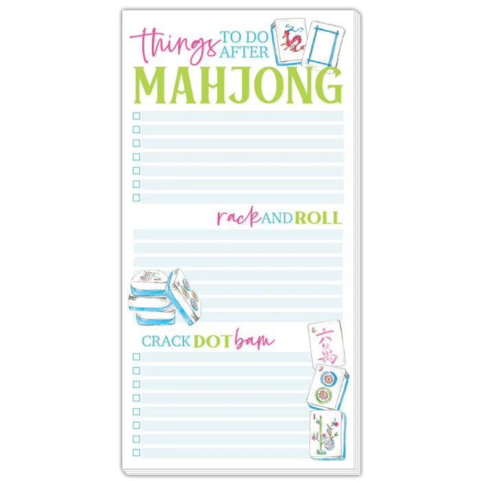 Things To Do After Mahjong Oversized Pad | Rosanne Beck Collections