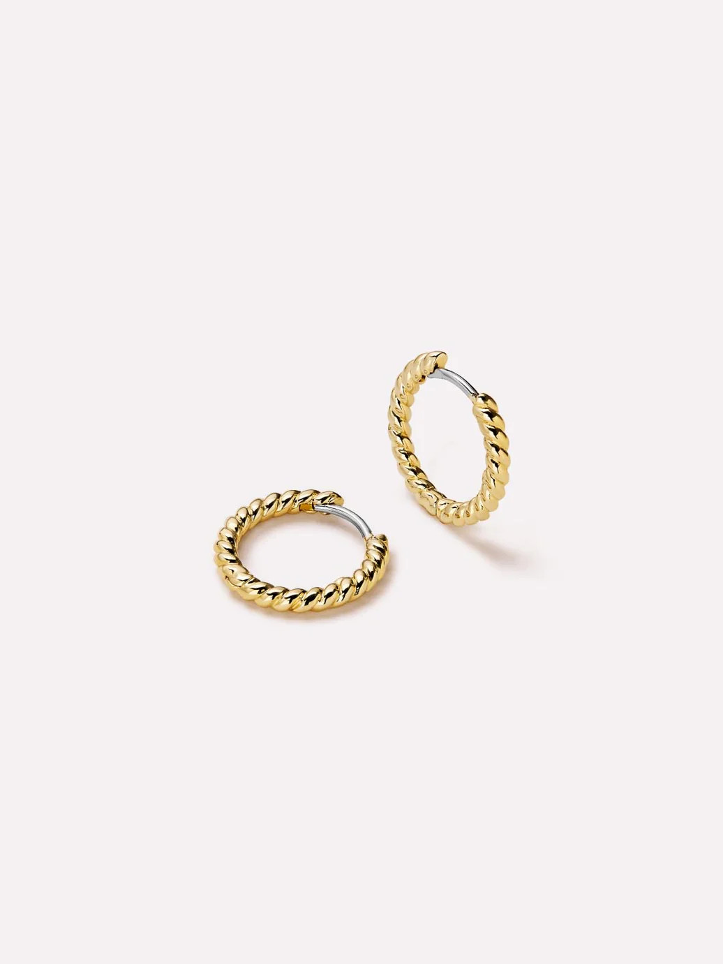 Gold Huggie Earrings - Twist Huggie Hoops | Ana Luisa