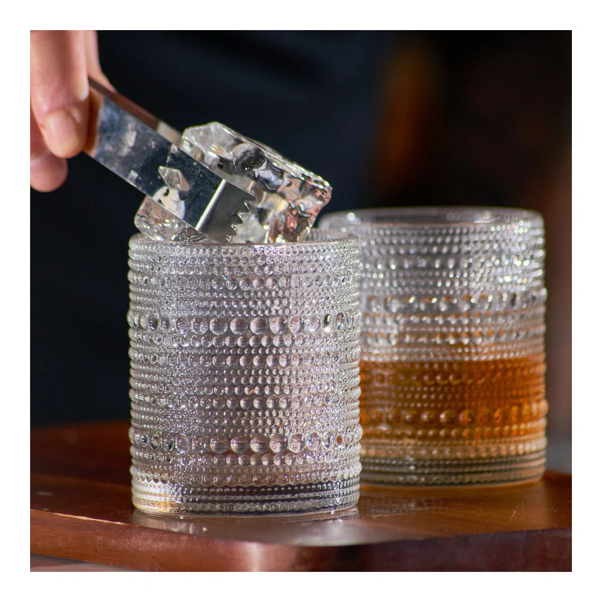 Vintage Clear Hobnail Lowball Whiskey Glasses 10oz - Set of 4 (Set of 4) | Wayfair North America
