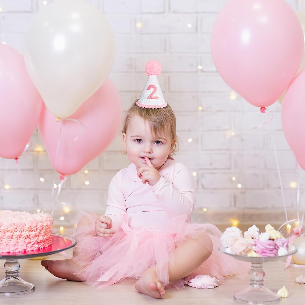 Sprinkle 2nd Birthday Hat Decorations, Two Sweet 2nd Birthday Outfit for Girls, Bow Cake Smash fo... | Amazon (US)