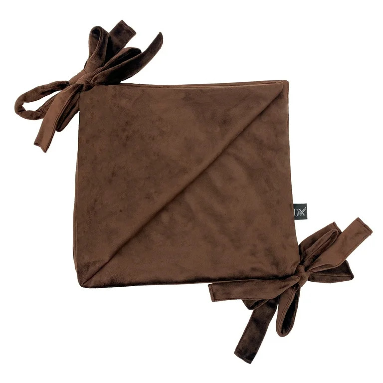 My Texas House 20" x 20" Brown Velvet Bow Decorative Pillow Cover | Walmart (US)