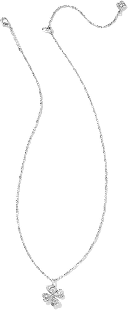 Kendra Scott Womens Clover Crystal Short Pendant Necklace Silver White Crystal One size | Amazon (US)