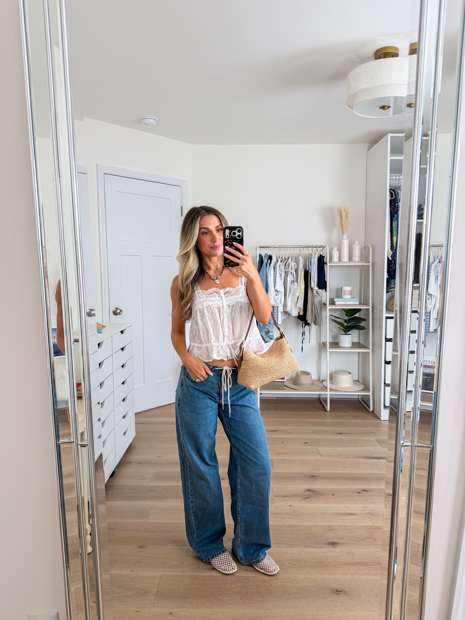 Casual summer outfit
lace top: xxs
Linen blend low rise jeans: 24 regular 
Shoes: true to size

#LTKootd #LTKgrwm #LTKPetite