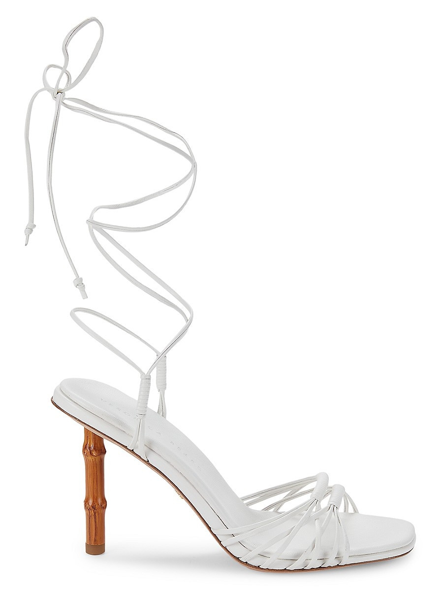 Veronica Beard Women's Cabot Leather Strappy Sandals - Coconut - Size 7.5 | Saks Fifth Avenue OFF 5TH