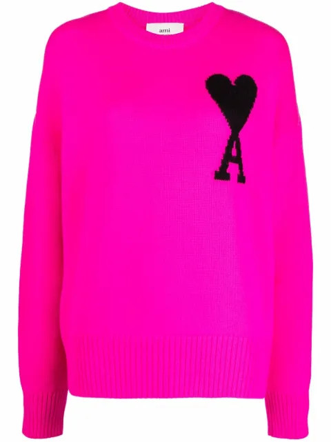 AMI Paris Ami De Coeur Wool Jumper - Farfetch | Farfetch Global
