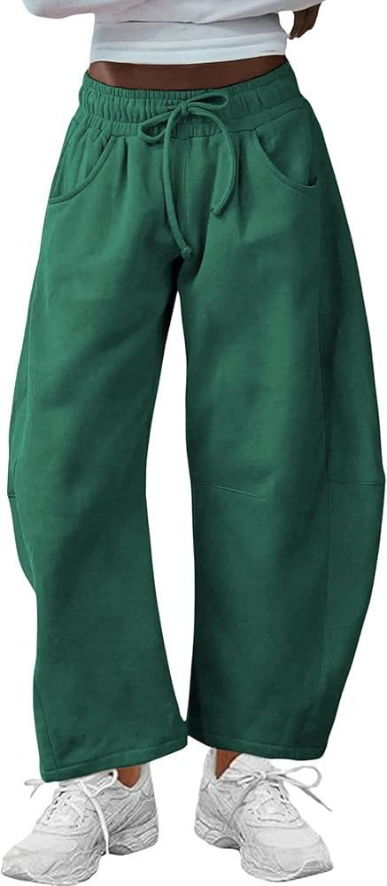 SeekMe Barrel Leg Sweatpant Wide Leg Pants Palazzo Trousers | Amazon (US)