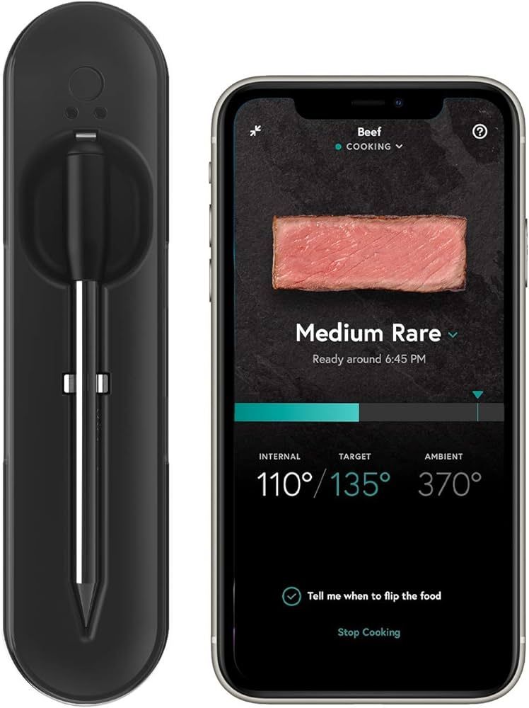 Yummly Smart Meat Thermometer with Wireless Bluetooth Connectivity, Black | Amazon (US)