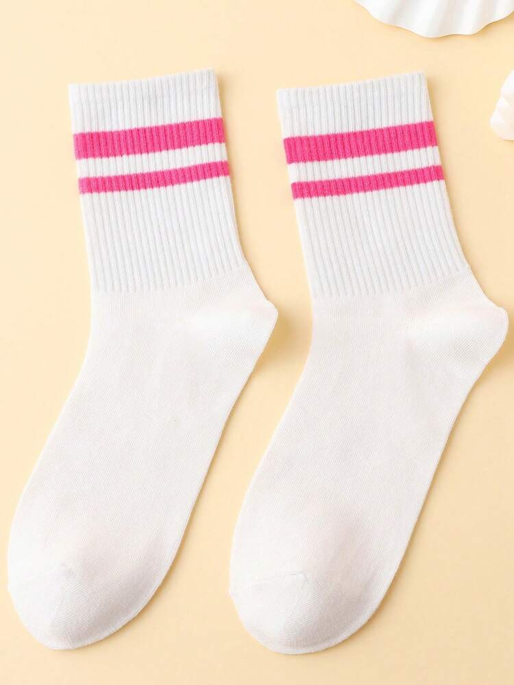 Mode Gestreept Sporten Halfhoge sokken | SHEIN