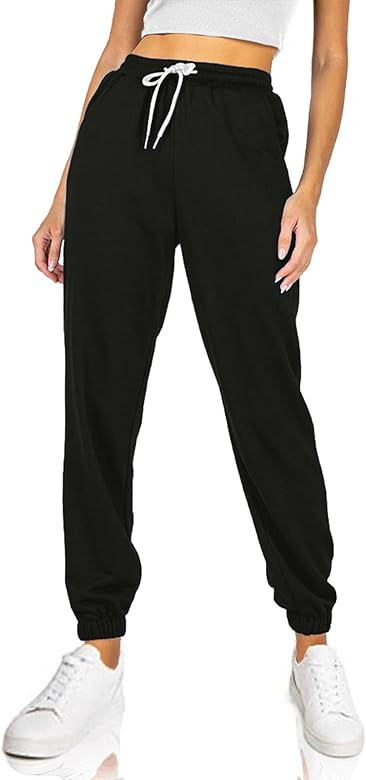 AUTOMET Women's Cinch Bottom Sweatpants High Waisted Athletic Joggers Lounge Pants with Pockets | Amazon (US)