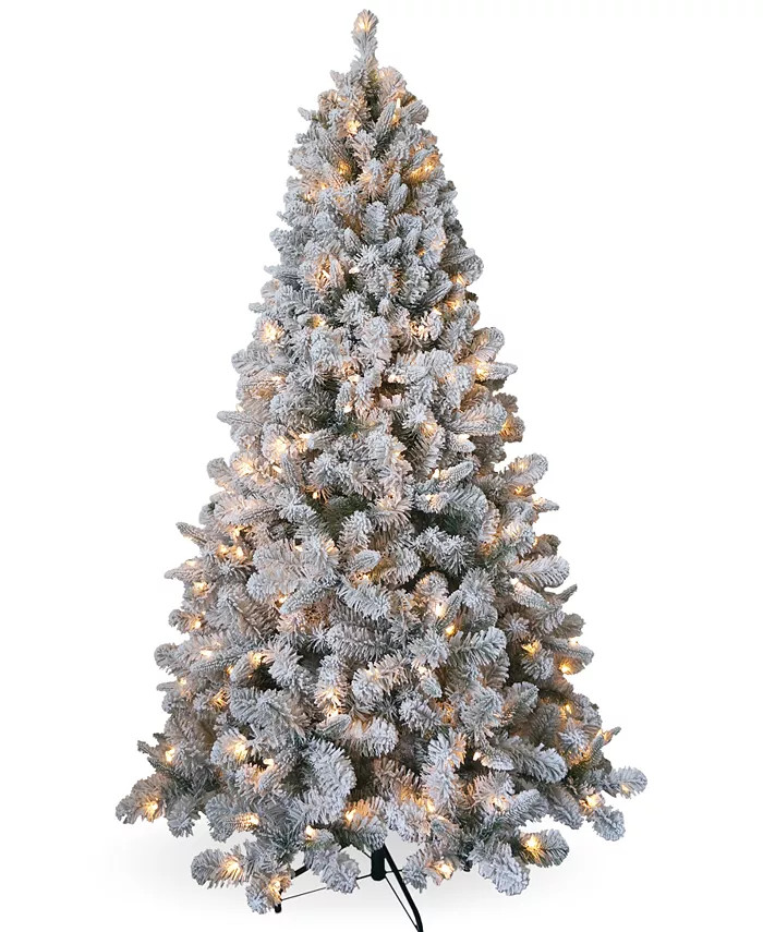 6.5' Feel Real Snowy Mixed Pine Tree with Clear Lights | Macy's Canada