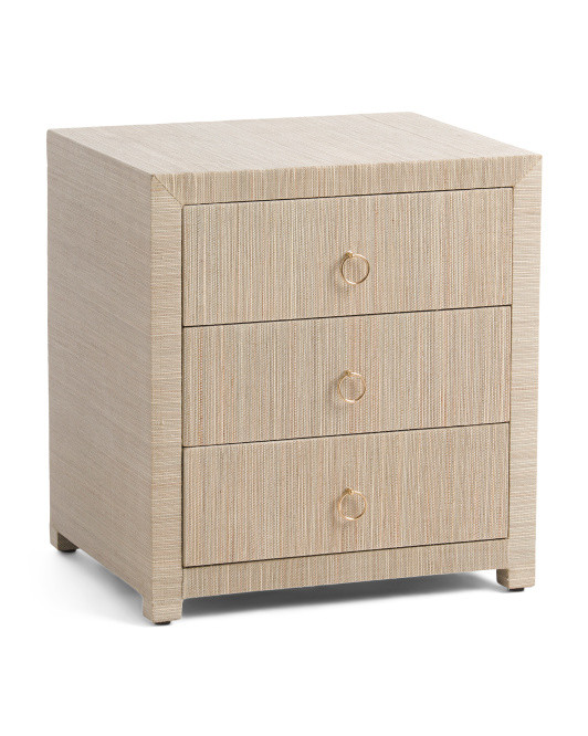 Quinn 3 Drawer Woven Nightstand | Global Home | Marshalls | Marshalls