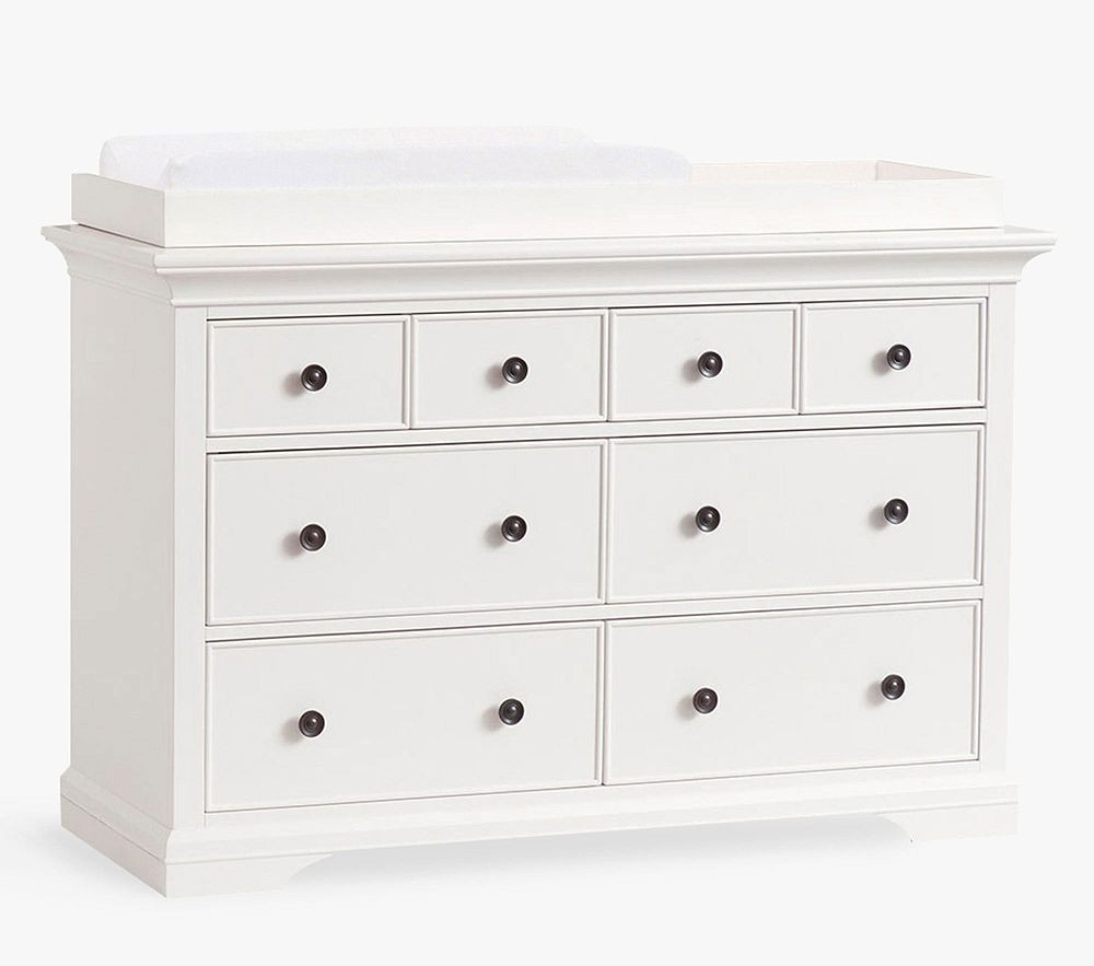 Larkin Extra-Wide Nursery Dresser & Topper Set , Simply White | Pottery Barn Kids