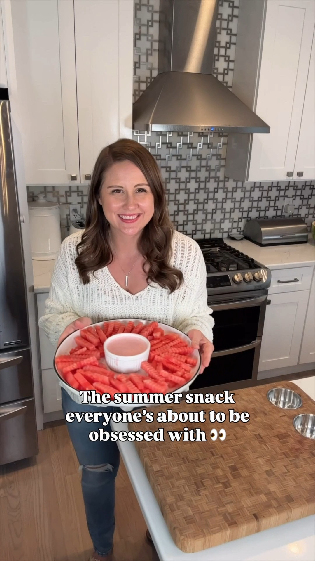 🍉✨ STOP SCROLLING… this might be your new go-to summer snack

These watermelon “fries” are crisp, refreshing, and SO fun for kids + adults 🙌 paired with the easiest creamy strawberry dip and it’s game over 😍

Perfect for pool days, BBQs, or just a quick better-for-you treat that still feels fun 🍟💛

Dip recipe:
Add 1 cup vanilla Greek yogurt + 4–5 strawberries + honey (to taste) to a blender (or BlendJet) and blend until smooth + creamy 🍓✨

Trust me… once you try these, you’ll be making them on repeat all summer 👏

#WatermelonFries #SummerSnacks #HealthyTreats #HealthyIdeas #EasySnackIdeas #SummerHosting 

#LTKfoodie #LTKHome #LTKSeasonal