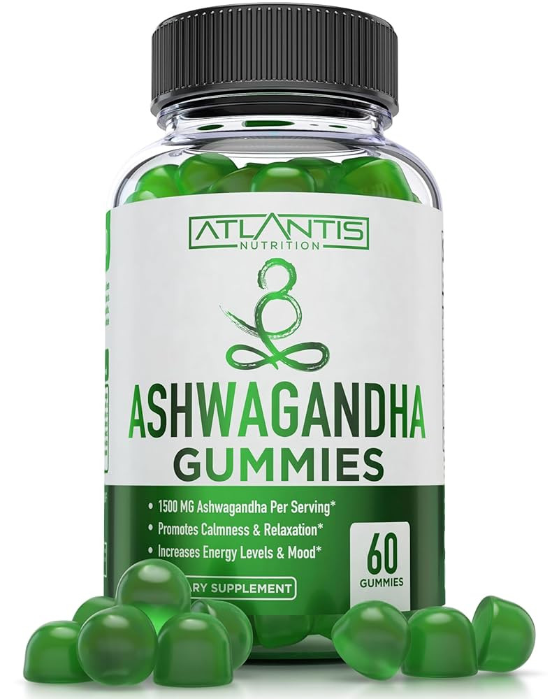 Atlantis Nutrition Ashwagandha Gummies - 1500 MG Per Serving - Promotes Calmness, Improves Mood, ... | Amazon (US)
