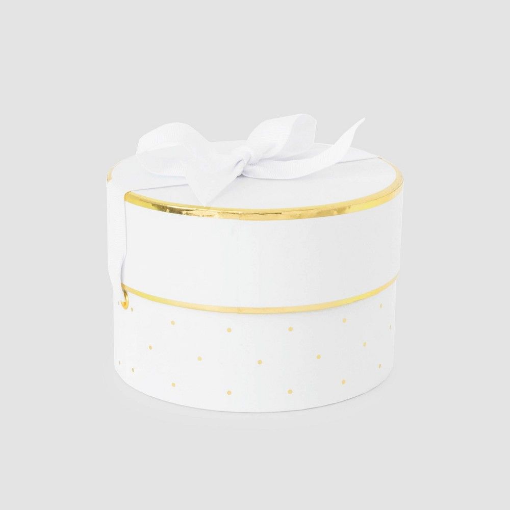 Gold Dots on White Small Round Box - Sugar Paper™ | Target