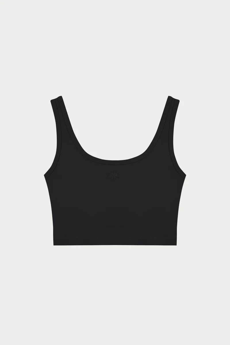 SCULPTING STRETCH EMBLEM SPORTS BRA - BLACK | The Couture Club