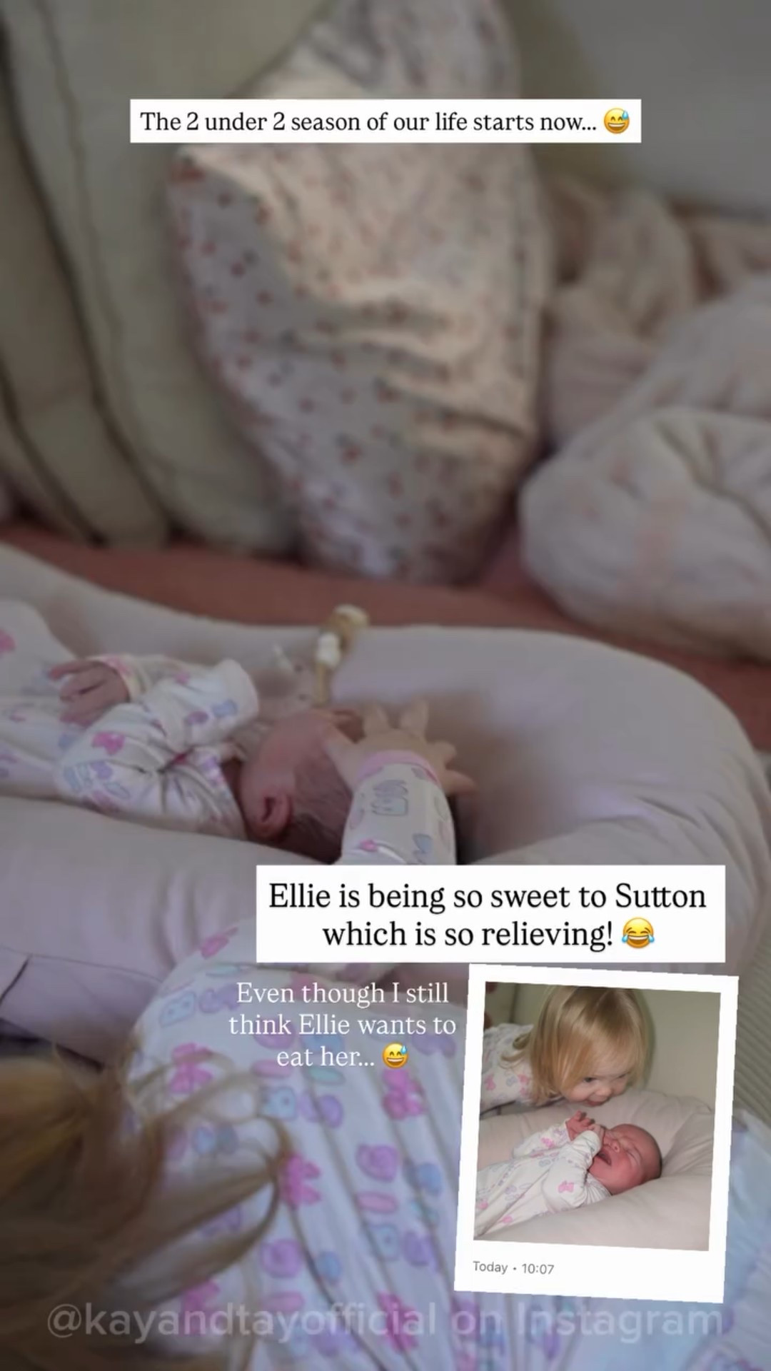 Ellie is being so sweet to Sutton 🥹💗 How adorable are these Angel Dear big sis and lil sis matching sets?! 

 #LTKBaby #LTKFamily #LTKKids