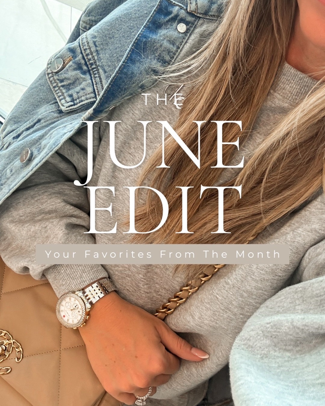 June favorites! Alo set, barrel jeans, white tee, everyday outfit inspo, lounge set, oura ring 5, neutral rug, home decor, home style, vanilla candle, jelly sandlas, zara, wayfair, quince, neutral bedding, white bedding, stone console, travertine console, sideboard 

 #LTKootd #LTKHome #LTKSaleAlert
