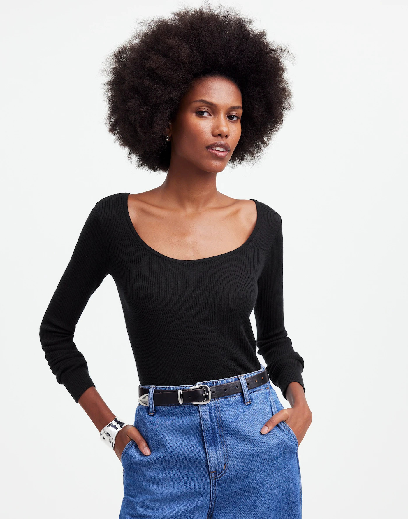 Merino Wool-Silk Blend Scoopneck Sweater | Madewell | Madewell