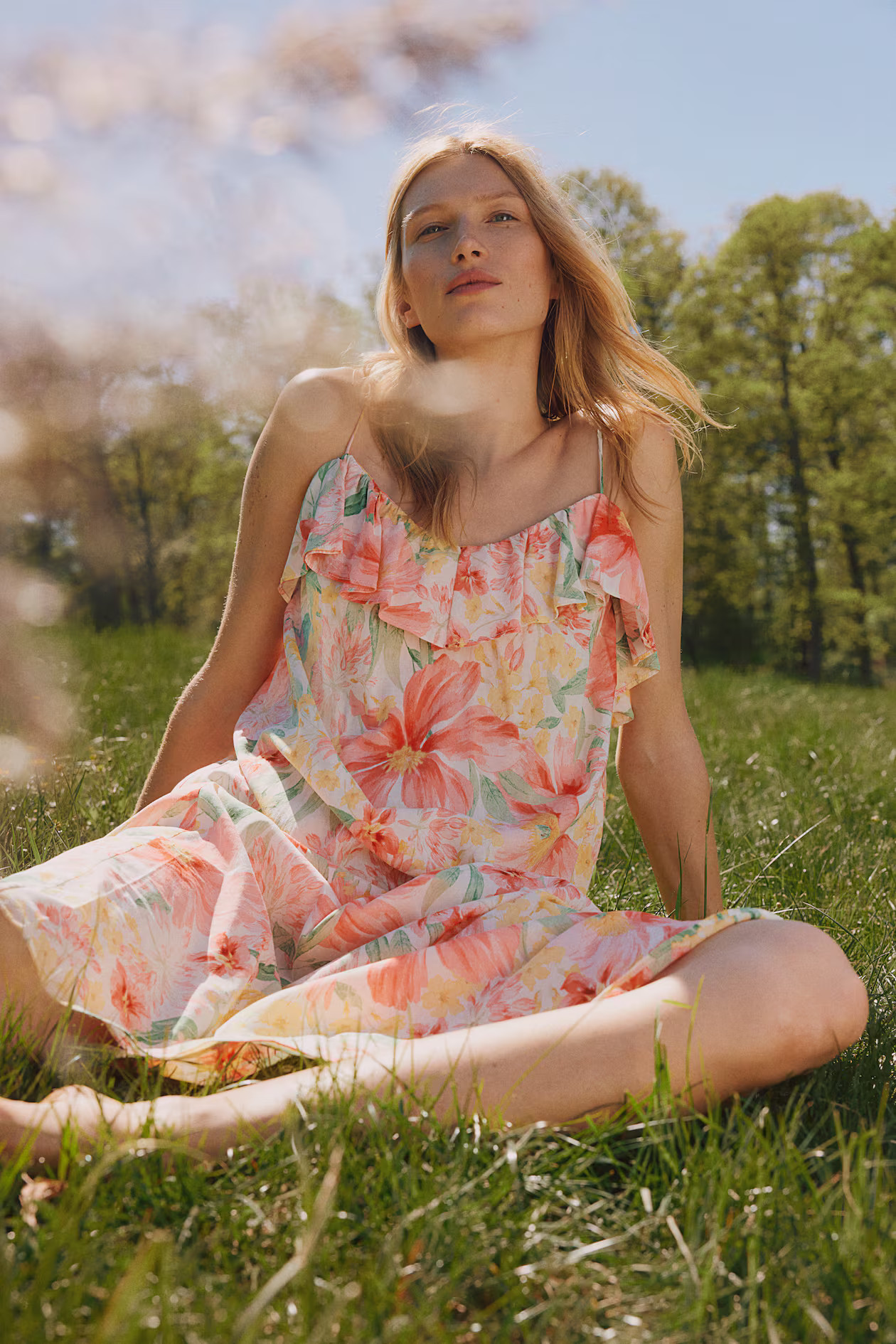 Flounce-trimmed Camisole Dress | H&M (US + CA)