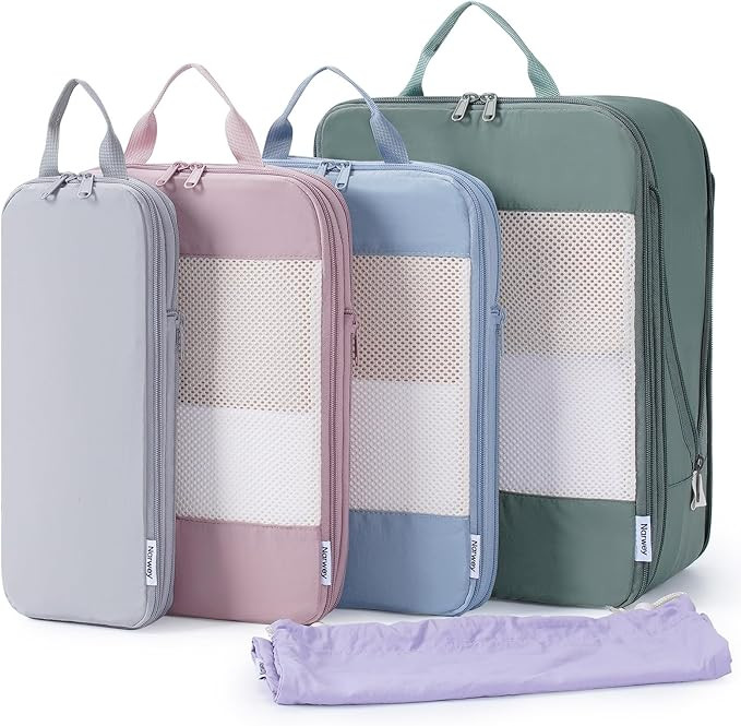Narwey 5 Teilige Set Kompression Koffer Organizer, Compression Packing Cubes Koffer Organizer Set... | Amazon (DE)