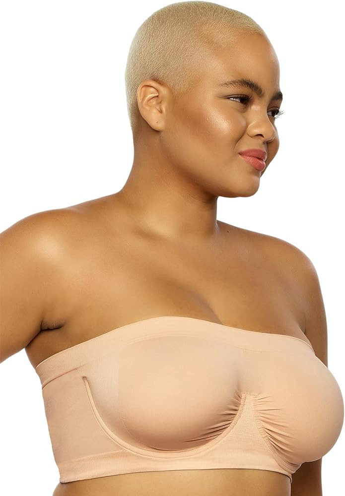 Felina Body Smooth Unlined Underwire Bandeau Womens Bra with Support - Strapless Bandeau Bras for... | Amazon (US)