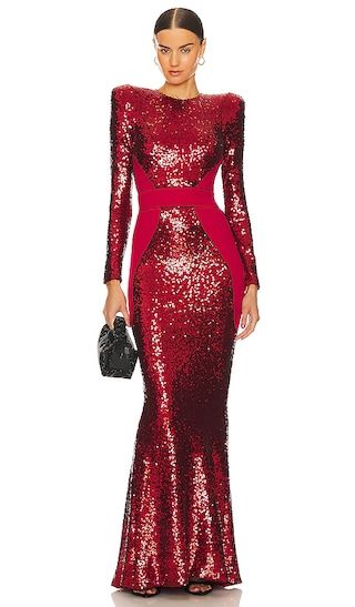 Super Rad Sequin Gown in Red & Black | Revolve Clothing (Global)