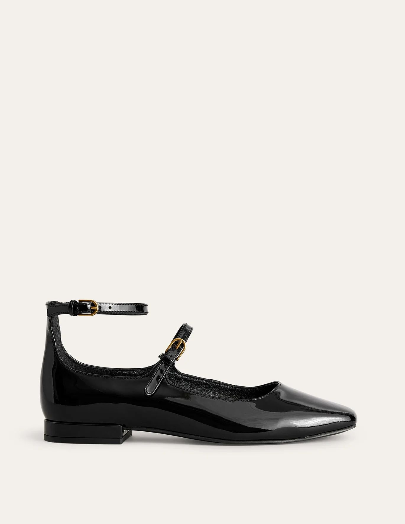 Double-Strap Mary Jane Shoes - Black Patent | Boden (UK & IE)