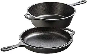 Lodge Pre-Seasoned 2-in-1 Cast Iron Combo Cooker - 3.2 Quart Deep Pot Cooker + 10.25 Inch Frying ... | Amazon (US)