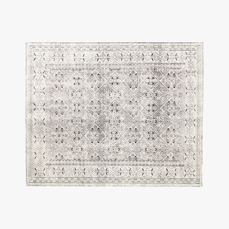 Raumont Handknotted Black Detailed Rug 8'x10' + Reviews | CB2 | CB2