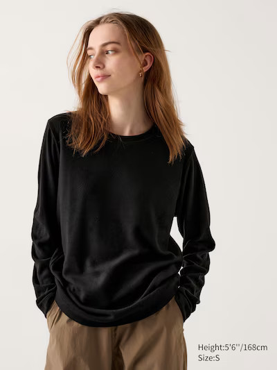 HEATTECH Fleece Crew Neck T-Shirt | UNIQLO (UK)