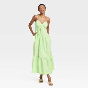 Women's Maxi Sundress - A New Day™ Green XS | Target
