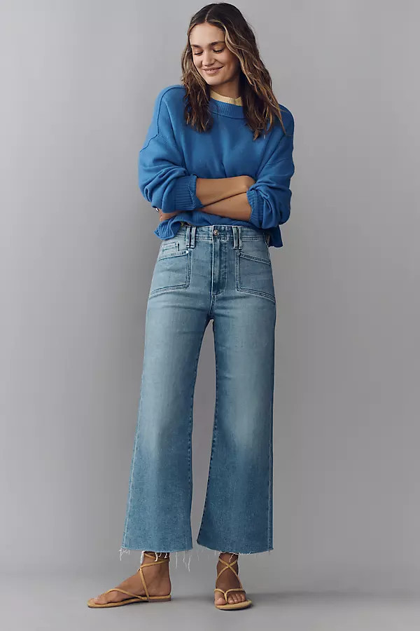 Anessa High-Rise Crop Wide-Leg Jeans | Anthropologie (US)